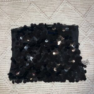 Black Backless Sequin Tube Top